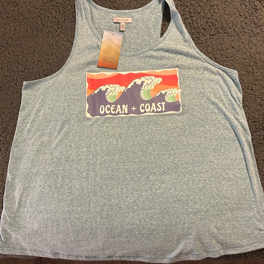 BNWT Ocean + Coast Blue Tank Top Size 1X